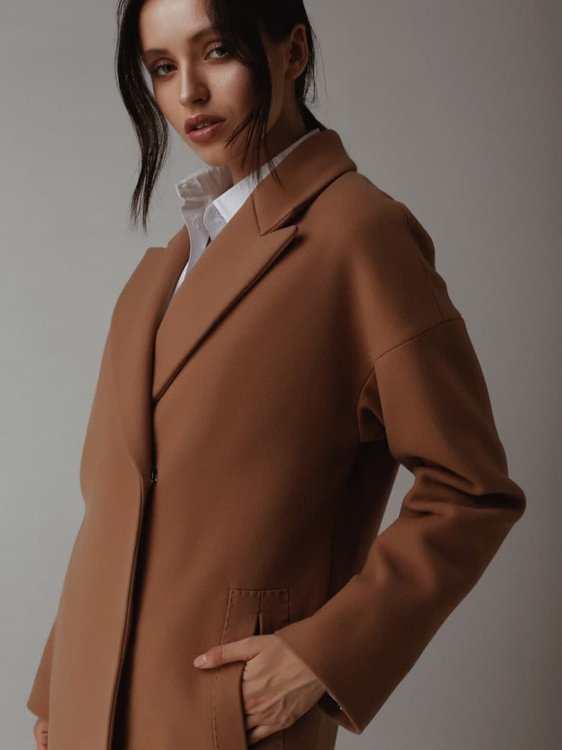 Women Wool Coat Wool Coat Camel Long Camel Coat Long Coat Etsy