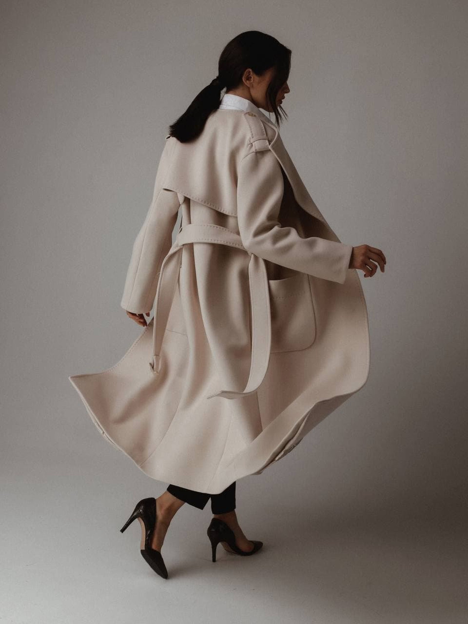 Trench ivory coat Coats on sale Wool ivory coat women Etsy