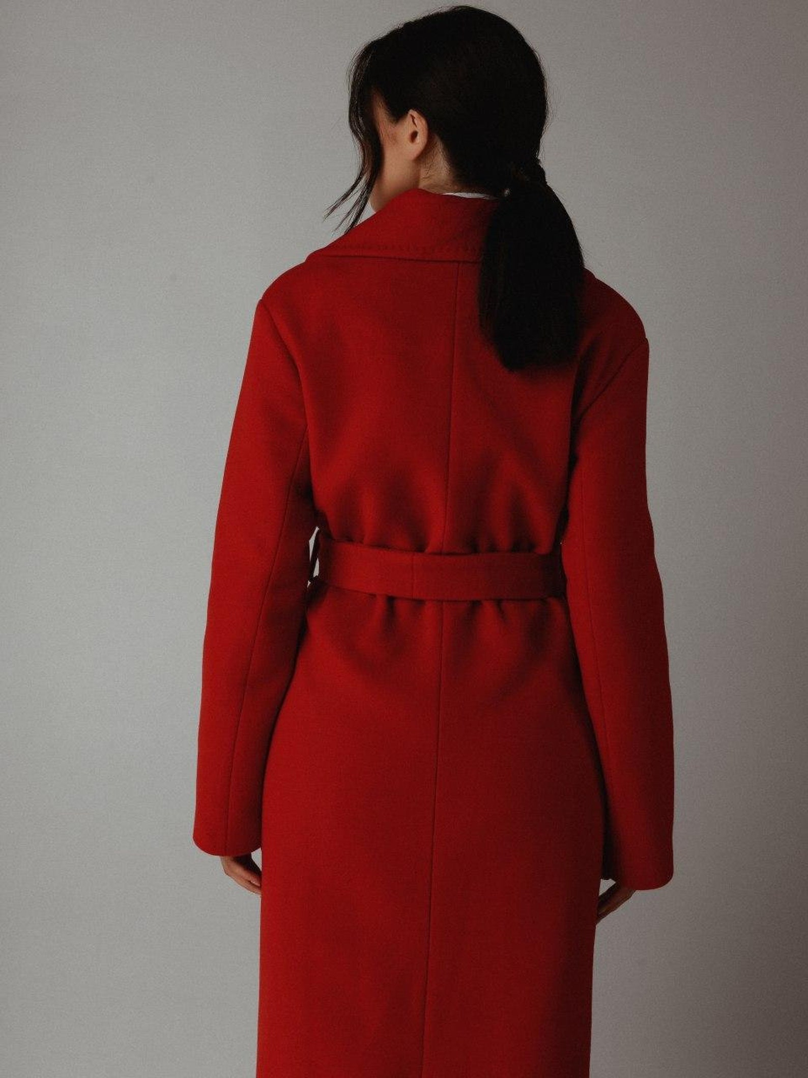 Red Wool Long Coat Red Wool Coat Long Wool Coat Gift for Etsy