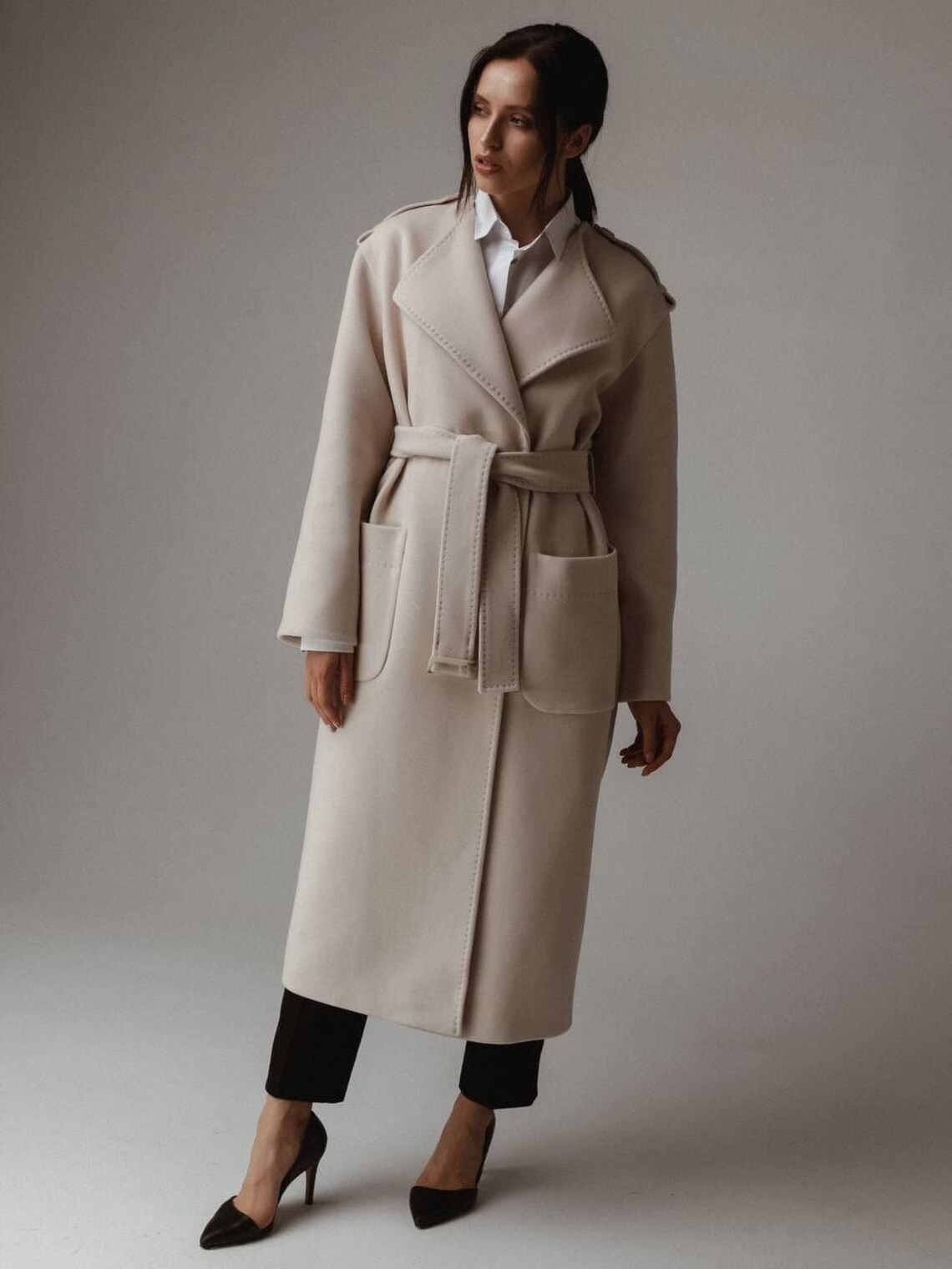 Trench ivory coat Coats on sale Wool ivory coat women Etsy