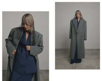 Grey coat, Oversize grey coat, Grey jacket, Grey wool coat, Grey coat women, Grey coats, Gray coat, Long grey coat, Coat, 108 Grey coat