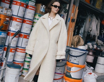 Ivory wool coat, Women wool coat, Coat for women, Ivory long coat, Winter coat, Long winter coat, Women winter coat, Wool winter coat