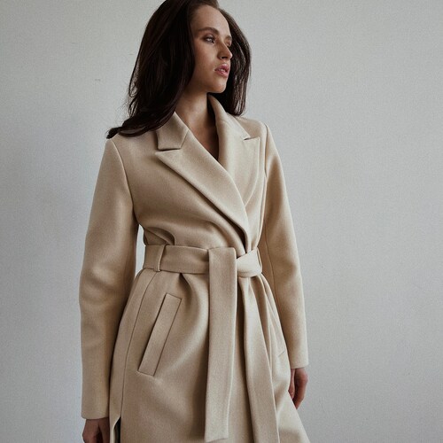 Creme Coat Women Wool Coat Cream Women Coat Cream Wool - Etsy Australia