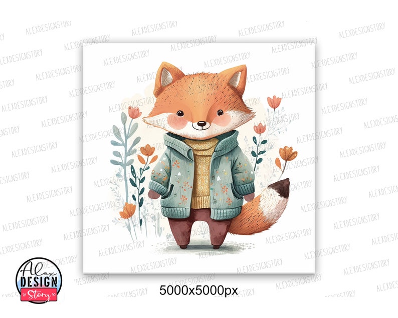 Cute Fox Clipart Printable Fox Art, Woodland Fox Png, Cute Printable ...