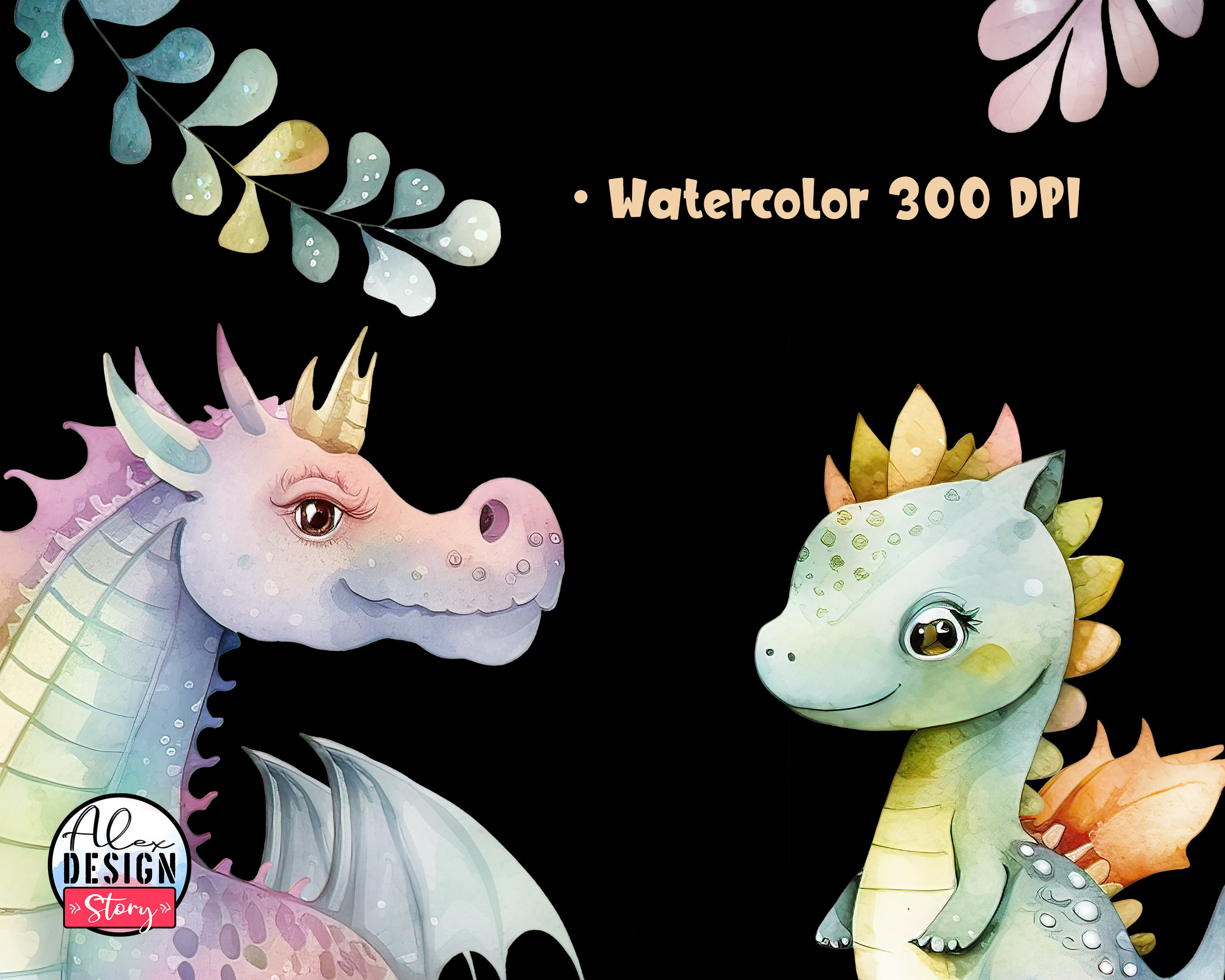 Cute Baby Dragon Clipart - Mystical Animal Nursery Graphics for Kids ...