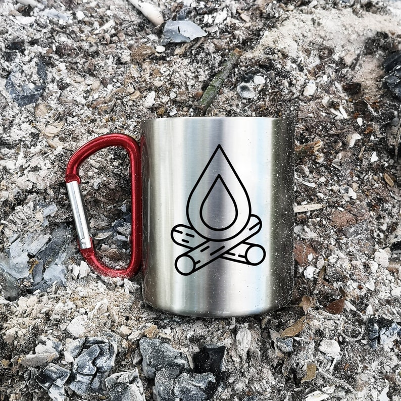 Kitchen & Dining WILD Metal Camping Mug with Carabiner handle 11 oz