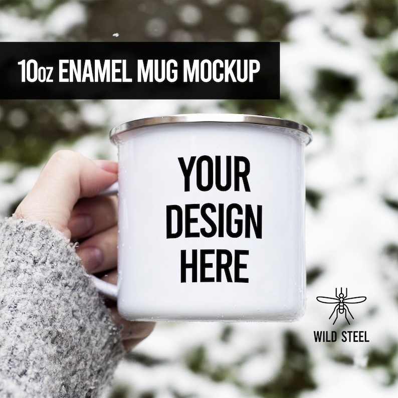 Download WILD MOCKUP 10oz Enamel Camping Mug Mockup Outdoor | Etsy