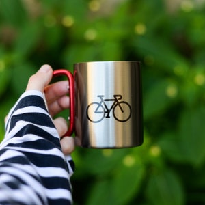 Stainless Steel Mug with Handle - Coffee Camping Mug with Carabiner Handle  Portable Backpack Outdoor…See more Stainless Steel Mug with Handle - Coffee