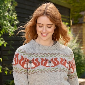 Squirrel Sweater - Cute Red Squirrel Jumper - Animal Knit Pullover - Cute Animal Jumper - 100% Wool Womens Knitted Sweater - Pachamama