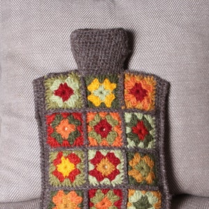 Hand Knitted Hot Water Bottle & Cover - Traditional Crochet - 100% Wool - Fair Trade - Includes 2 litre Hot Water Bottle - Pachamama
