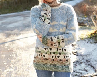 Chunky Wool Mix Jumper Sheep Sweater Zara Vintage Etsy UK
