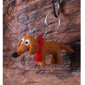 Felt Keychain - Sausage Dog Keyring - Farmyard Animals - Handbag Charm - Fair Trade Present - Pachamama