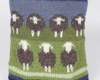 Handmade Flock of Herdwick Sheep Hot Water Bottle, 100% Wool, Fair Trade, Includes 2L Hot Water Bottle