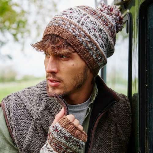 Hand Knitted Fair Isle Bobble Beanie 