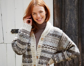 oversized fair isle cardigan