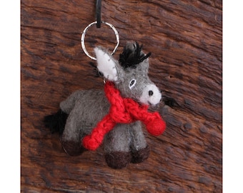Donkey Keyring Handcrafted English Pewter Key Ring in gift pouch By NWFlags