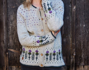 【GRAVER】Drawing Cactus Embroidery Knit Cardigan GRAVER】Drawing Cactus Embroidery Knit Cardigan (GRAVER