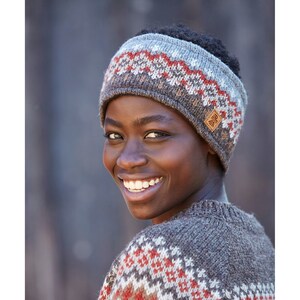 Women's Flower Beanie Winter Hat Hand Knitted 100% Wool Classic
