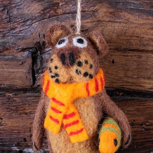 Otter Decoration - Otter Christmas Decoration - Felt Otter Hanging Ornament - Woolly Christmas Tree Decor - River Decor - Pachamama