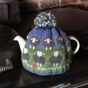 Flock of Herdwick Sheep Tea Cosy - Grey Sheep Tea Cosy - Sheep Tea Pot Cover - Herdi Lamb Tea Cozy - Fair Trade - 100% Wool - Pachamama