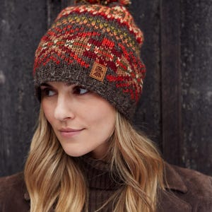 Women's Knitted Fair Isle Headband - Warm Earth Tones 100% Wool | Pachamama