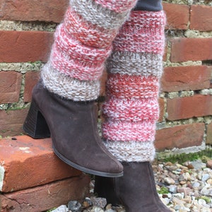 Leg Warmers, Wool & Mohair Blend, Hand Knit, Fair Trade, Knitted, Unlined, Super Soft, Handmade Nepalese Leg Warmers, Knee High Boot Toppers