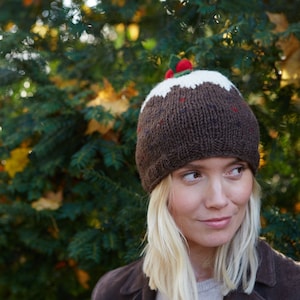 Christmas Pudding Beanie - Xmas Pud - Christmas Beanie - Pudding Beanie - Jolly Hat - Festive Beanie - Christmas Hat - 100% Wool - Pachamama