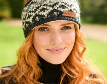 Fair Isle Headband: 100% Wool & Sherpa Fleece Lined, Pachamama