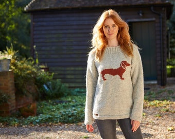 Unisex Sausage Dog Sweater - Dog Jumper - Gifts for Dog Lovers - Knitted Wool Pullover - 100% Wool - Fair Trade - Pachamama | Sausage Dog