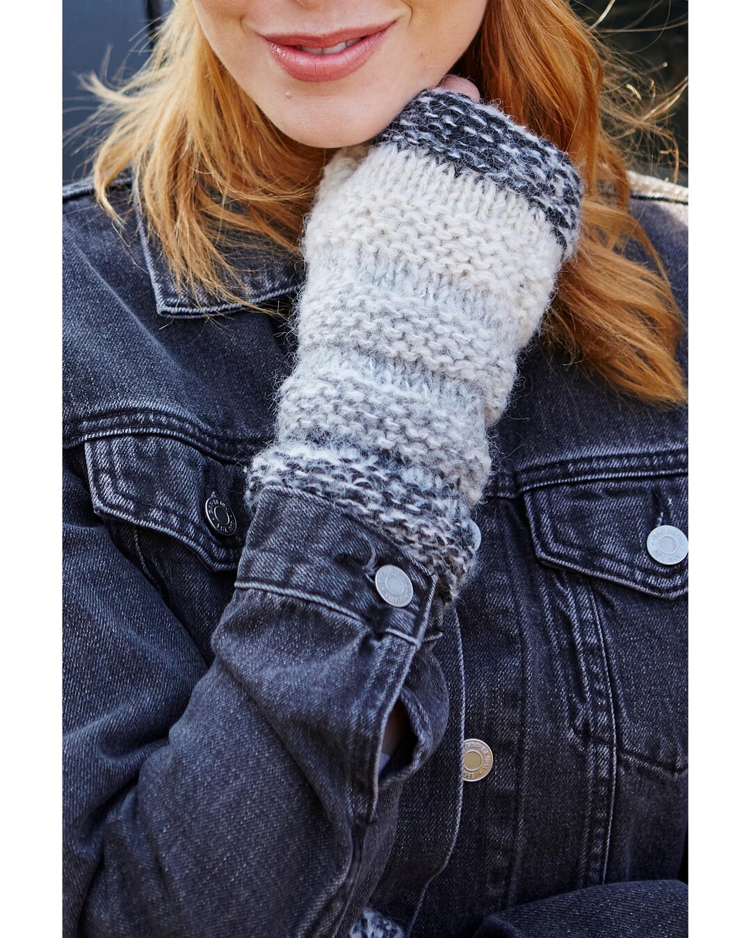 Pachamama Women Soft Wool Mohair Hand Wrist Warmers