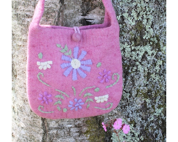 Hand felted Leaf Wool Bag Hand felted Leaf Wool Bag