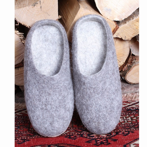 Women’s Hand Felted Wool Slippers with Suede Sole, Fair Trade, Warm, Toasty, Hygge Scandinavian Style, Handmade