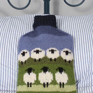 Flock of Sheep Hot Water Bottle Cover 100% Wool 2 litre Hot Water Bottle Woolly Sheep Farmyard Animals Pachamama image 5