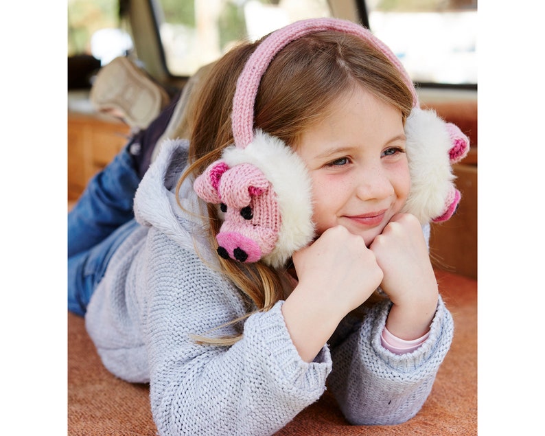 Fleece Lining Children/'s piggy Hat Kids Handmade pig pig faux Fur Earmuffs pig hat piggy Earmuffs piggy Mittens Fair Trade Pachamama