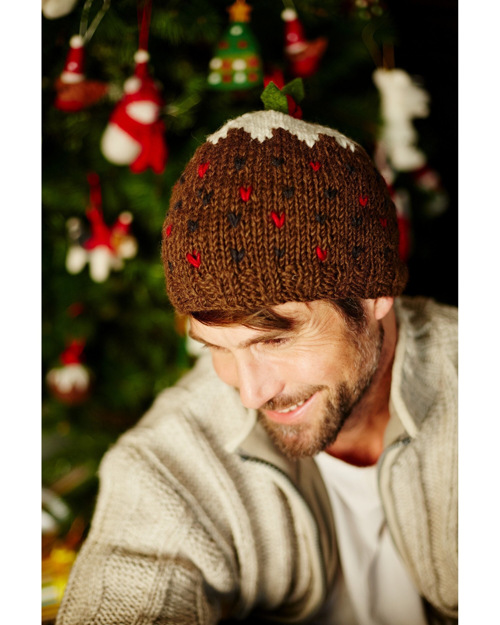 Christmas Pudding Beanie Xmas Pud Christmas Beanie Pudding Beanie Jolly Hat Festive Beanie Christmas Hat 100 Wool Pachamama Etsy