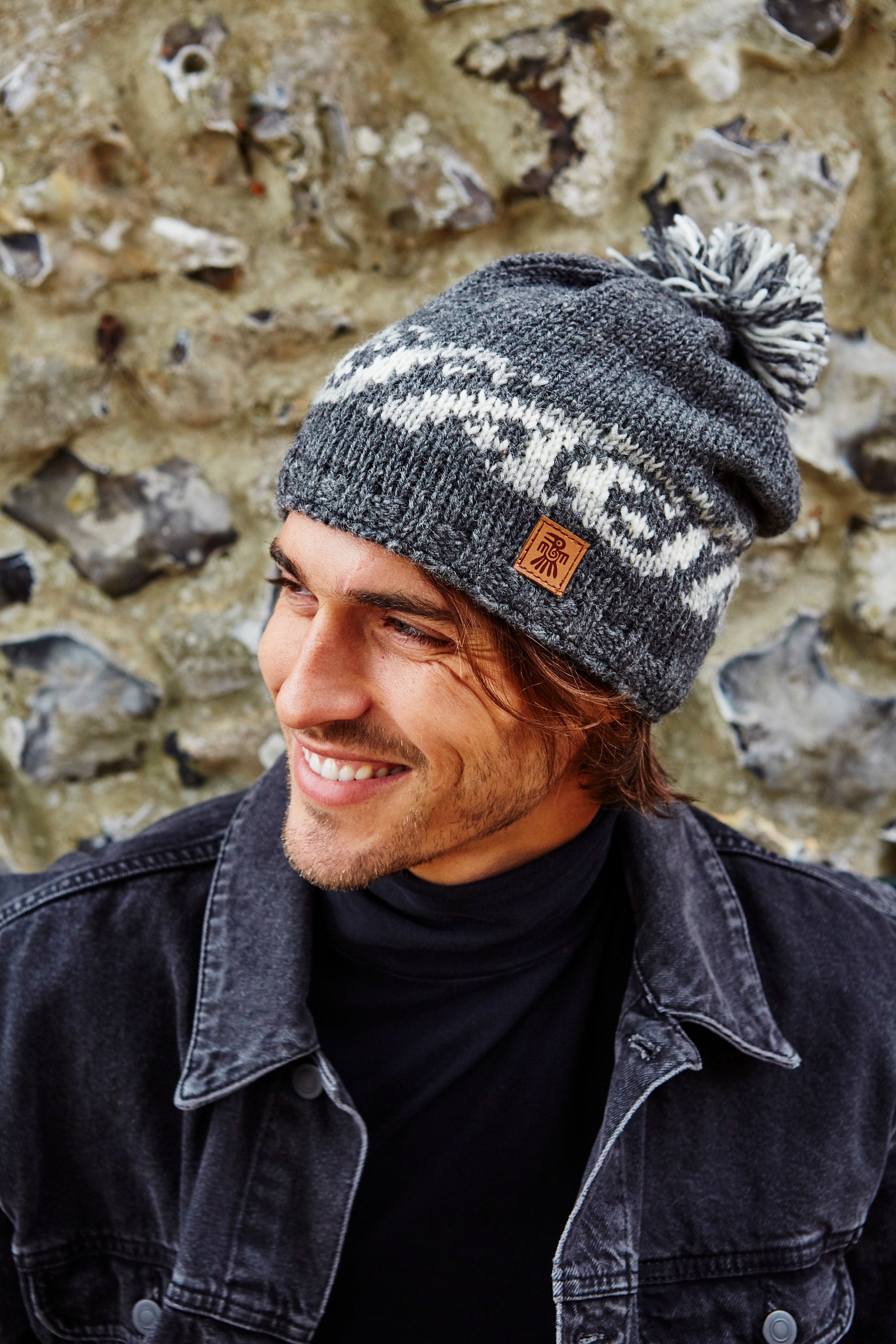 Fair Handmade Wool Knit Men\'s Beanie Bobble Beanie 100% Pachamama Etsy Knitted Sustainable Nepal in Clothing - Surf Wave Hat Trade