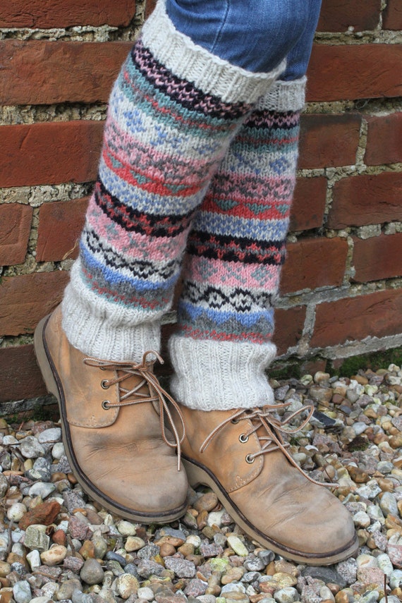 Wool Leg Warmers 100% Wool Hand Knit Ethical Clothing Fair Trade