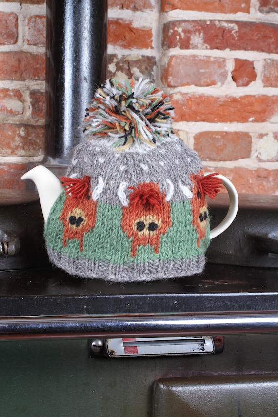 Highland Cow Tea Cosy - Highland Coo Cozy - Wool Tea Cosy - Tea Pot Warmer - Fleece Lined Tea Cosy - Fits 6 Cup Pot - 1.2litre - Pachamama