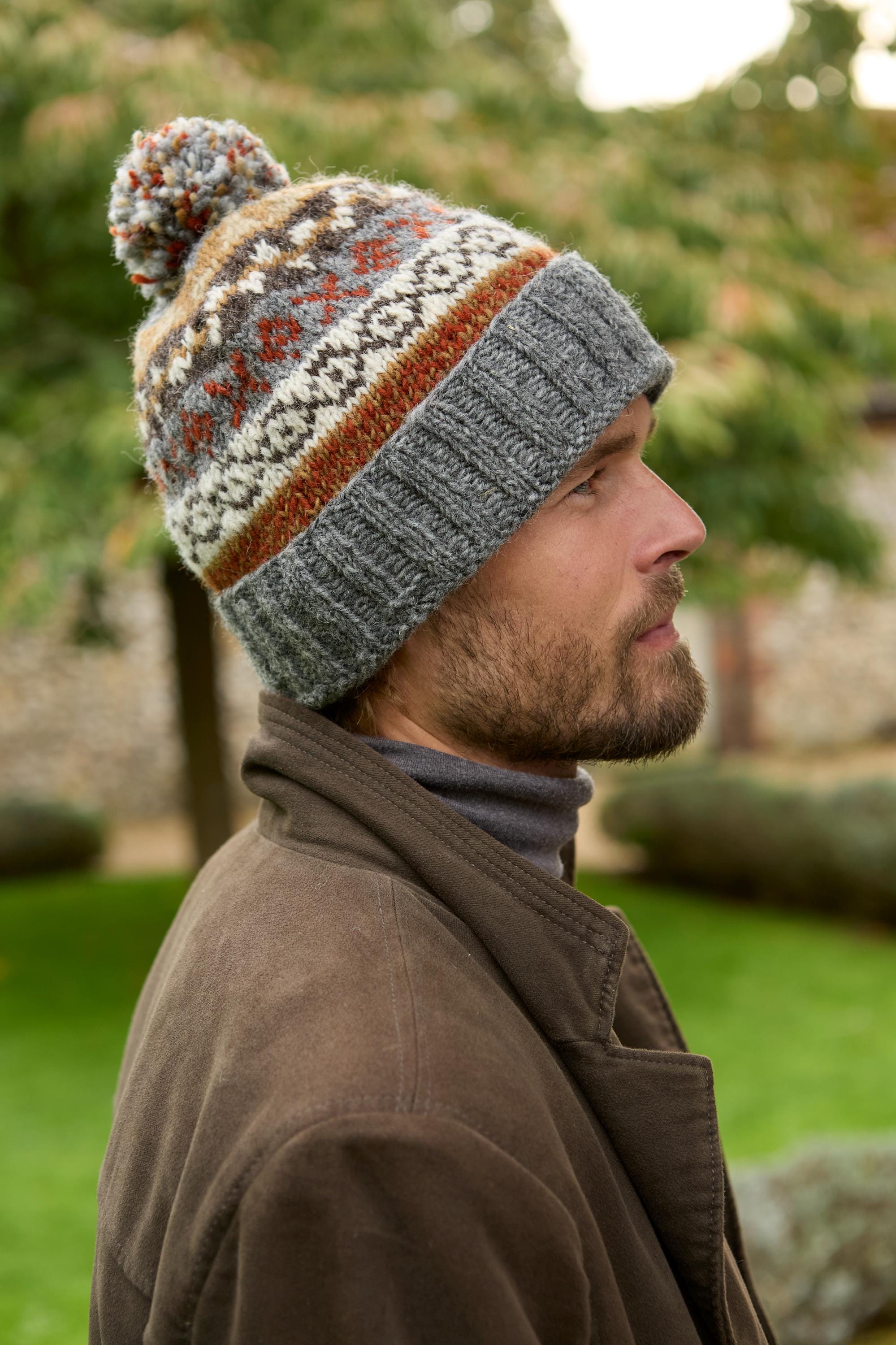 Gorro Fair Isle Para Mujer - Diadema - Sin Dedos - Gorro De Invierno - 100 % Lana - Tejido A Mano - Banda De Polar - Ropa ética - Pachamama - España