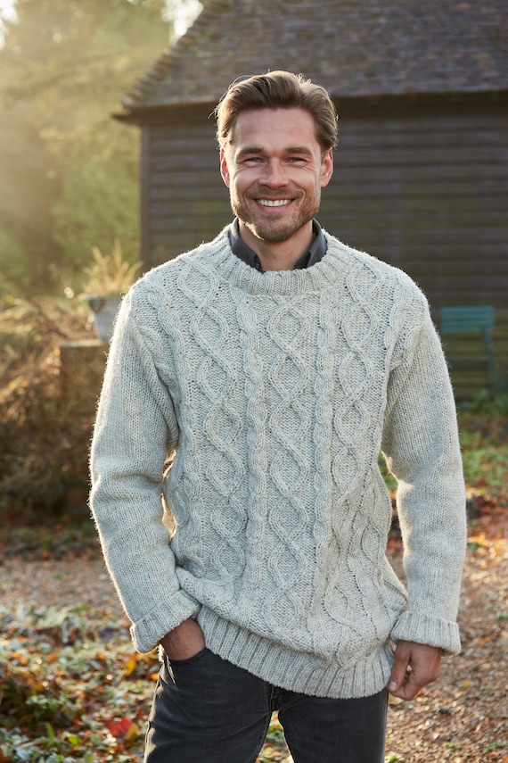 Stricken Herren Pullover Zopfmuster V Ausschnitt Stricken Herren