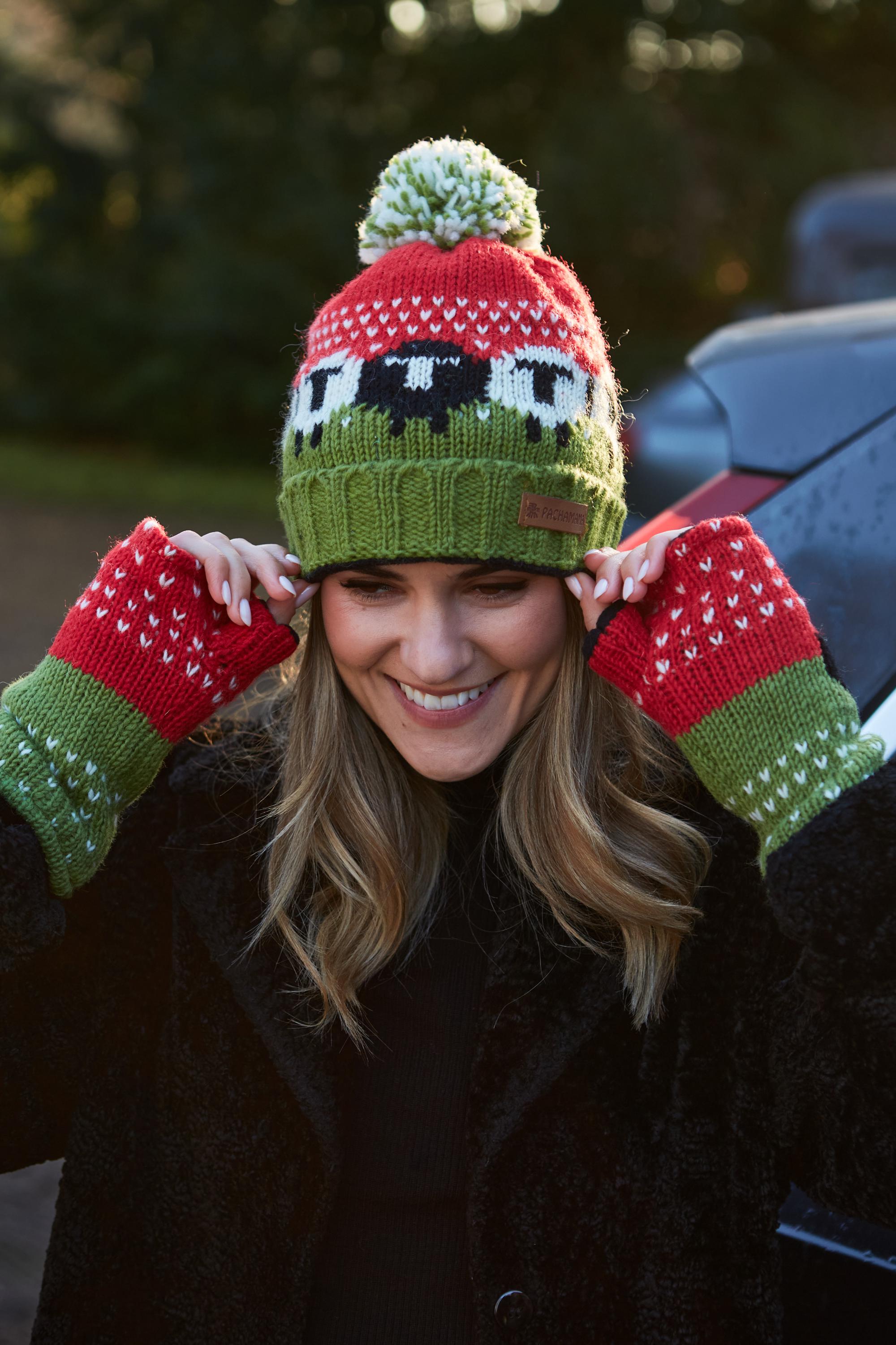 Black Sheep Roll Back Bobble Beanie Purple