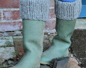 Hand Knitted Welly Socks - 100% Wool - Country Living - Cosy Socks - Sofa Socks - Warm Socks - Chunky Knit - Knee High Socks - Pachamama