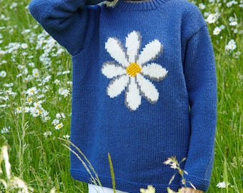 Women's Daisy Jumper - Cute Daisy Sweater - Retro Flower Power