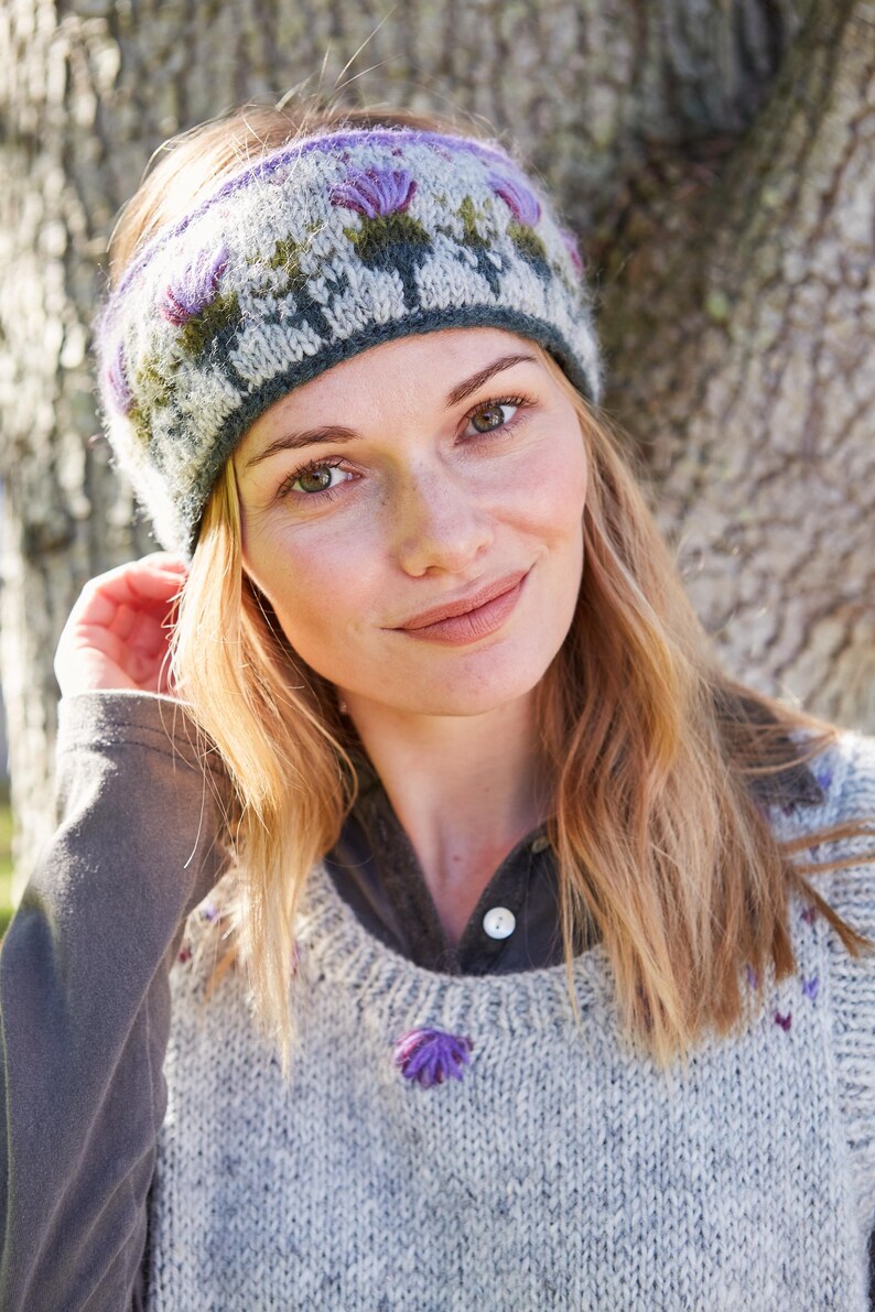 Women's Knitted Thistle Tank Top - Woollen Flower Pull Over - Embroidered - Flower Design - Sustainable Clothing - Fair Trade - Pachamama image 5