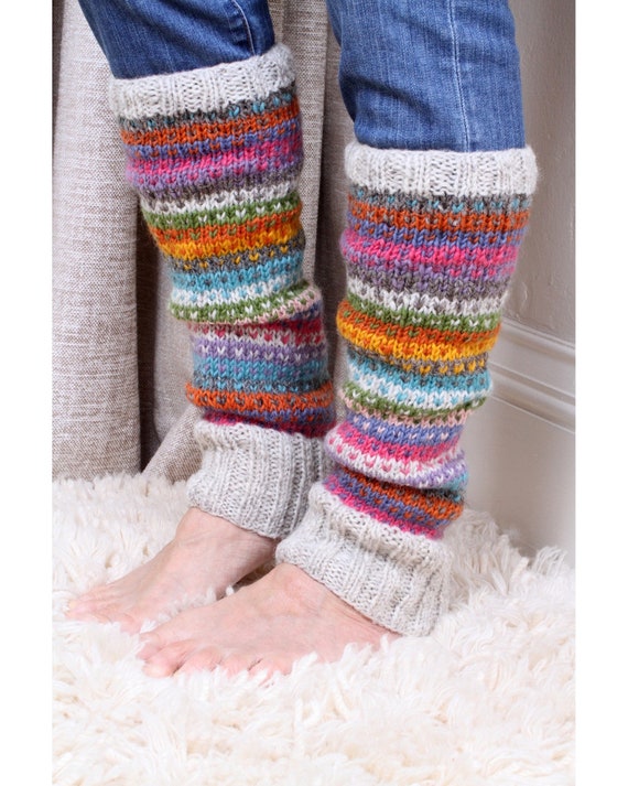 Scaldamuscoli Lunghi Per Donna - Invernali, A Righe, Con Risvolto, Taglia Unica - Foto 10