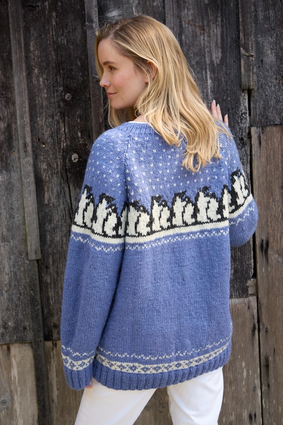 Women's Knitted Penguin Sweater - Penguin Jumper - Knitted