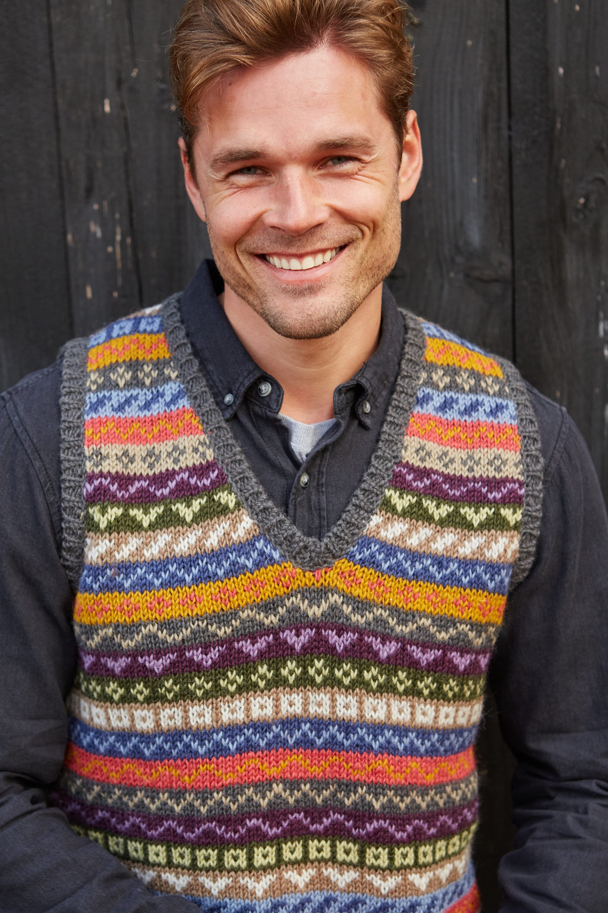 Men's Knitted Fair Isle Tank Top 100% Wool Fair Trade - Etsy