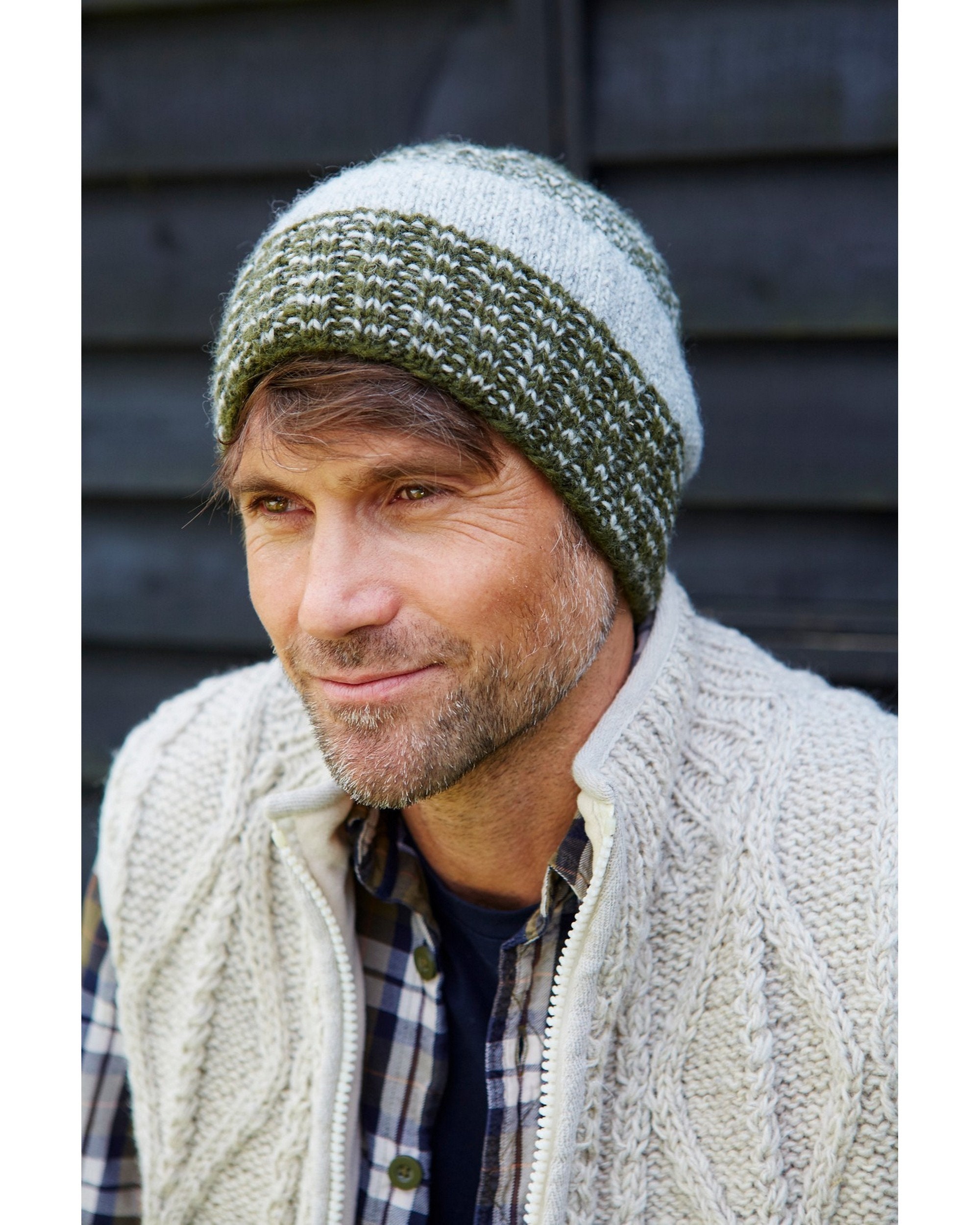 Bonnet Homme Laine Angora Gris