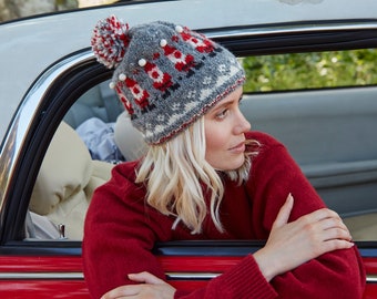 Bonnet de père Noël pour femme - Bandeau de père Noël - Chaussettes de père Noël - Bandeau en tricot - Chaussettes en tricot - Chaussettes de Noël fantaisie - Pachamama