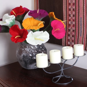 Fair Trade Hand Felted Flowers - Lovely Lilies to brighten up your home, bright and colourful.